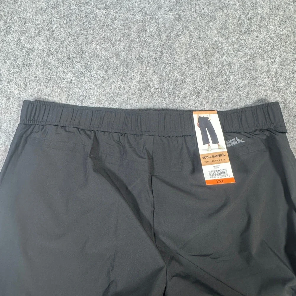 Eddie Bauer Womens Traveler Crop Pant Black Wide Leg Activewear XXL 1969835